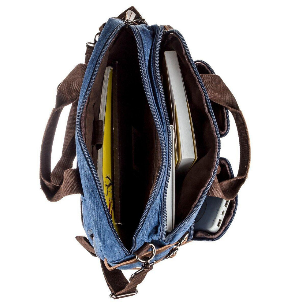 Сумка-трансоформер текстильна Vintage 20147 Синя Київ - фото 1