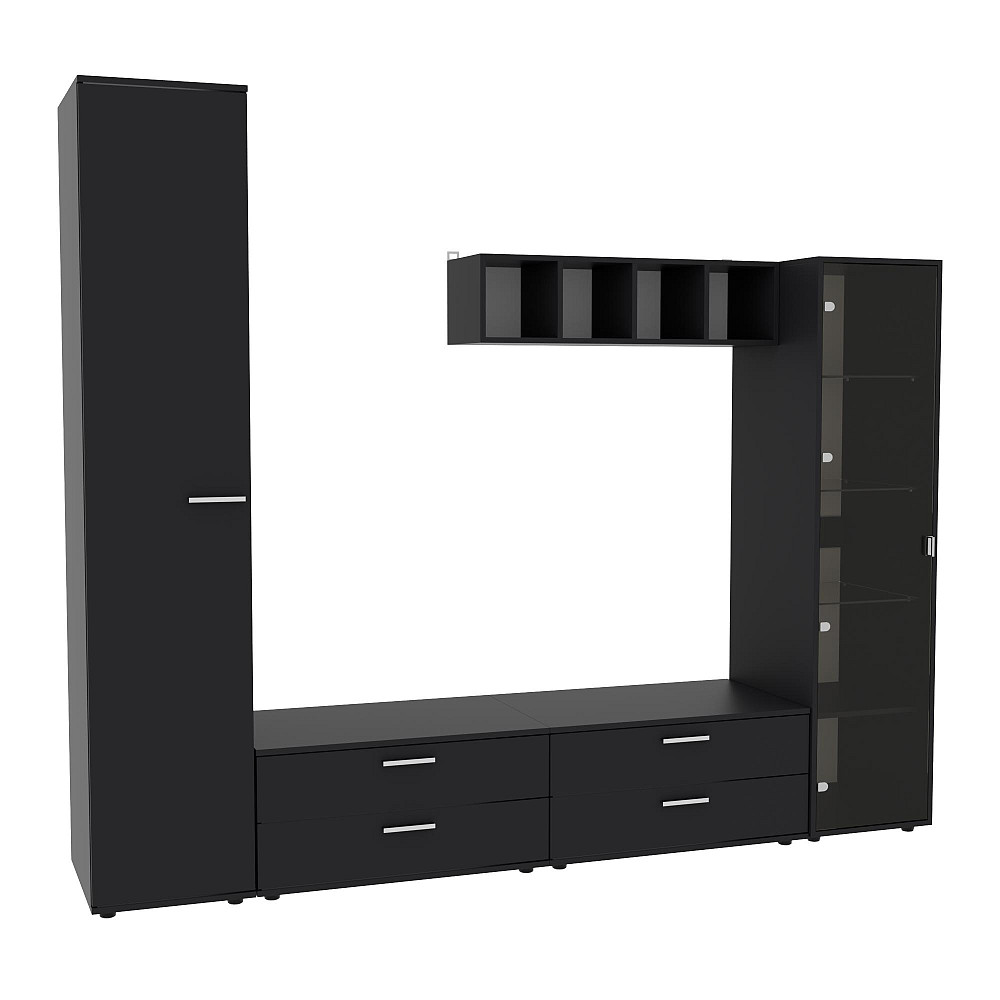 Стінка у вітальню Hugo-4, Антрацит, 2480х520х2120 Львів - фото 1