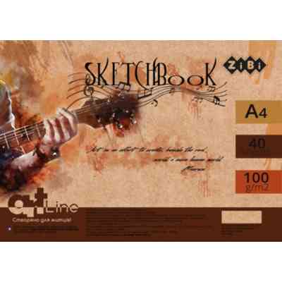 Альбом для малювання ZiBi А4, Скетчбук ART Line 40 аркушів, пружина білий блок (ZB.1486) Вінниця