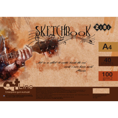 Альбом для рисования ZiBi А4, Скетчбук ART Line 40 листов, пружина белый блок (ZB.1486) Винница - изображение 1