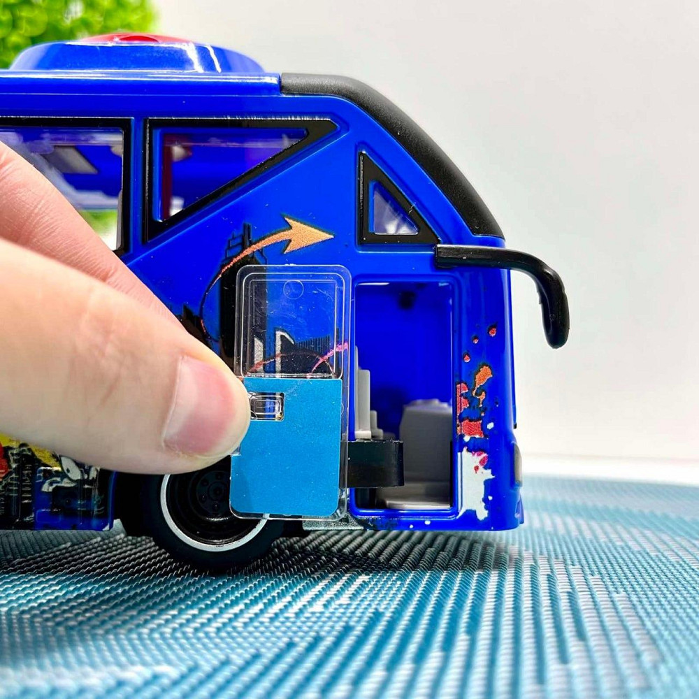 Автобус з інерцією підсвічуванням та звуком відкриваються двері 27см Синій (JS162BC) Чернігів - фото 8