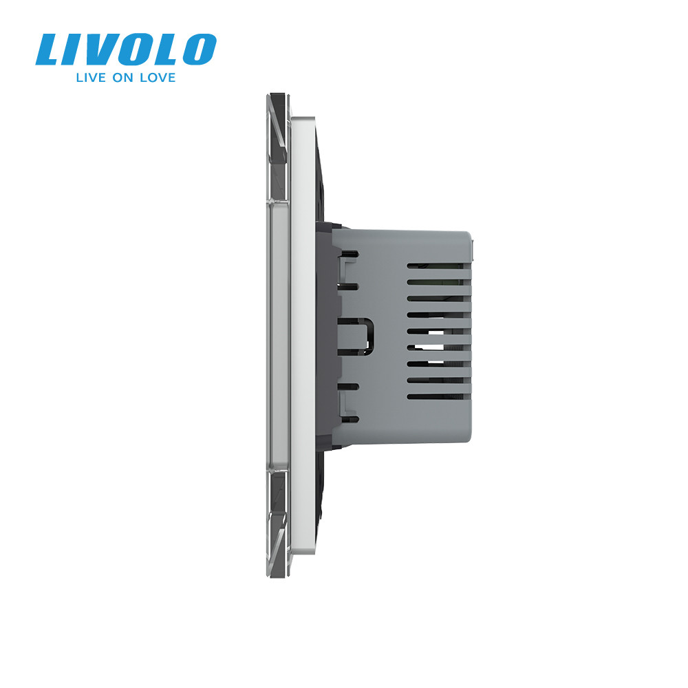 Термостат (терморегулятор) сенсорний для внутрішньопідлогового конвектора водяного опалення та фанкойла LIVOLO, сірий (VL-C7-FCA-2IPS72) Коломыя - изображение 6