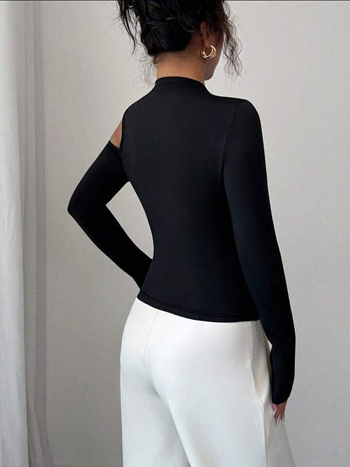 Стильный женский лонгслив с микродайвинга Черный, 50/52 Одесса - изображение 6