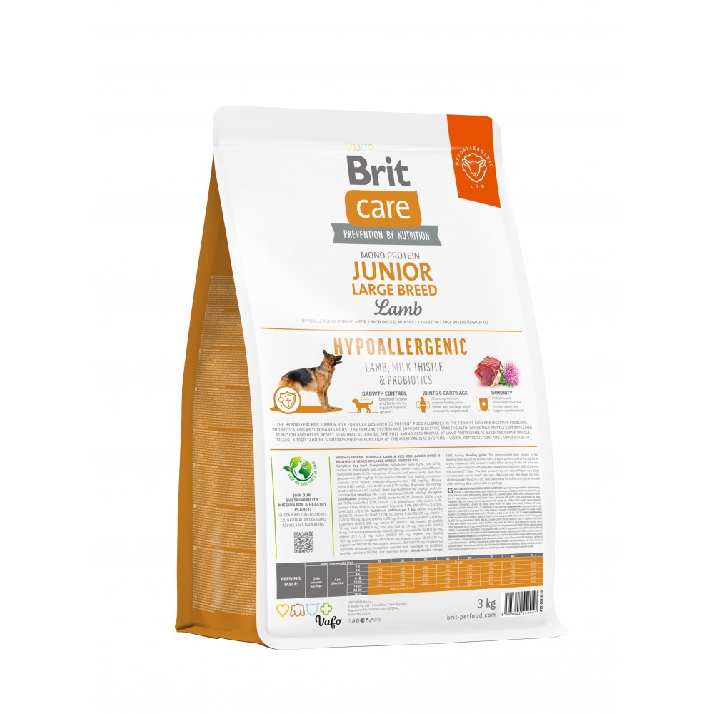 Сухой корм Brit Care Dog Hypoallergenic Junior Large Breed для молодых собак больших пород, с ягненком, 3 кг Винница - изображение 2