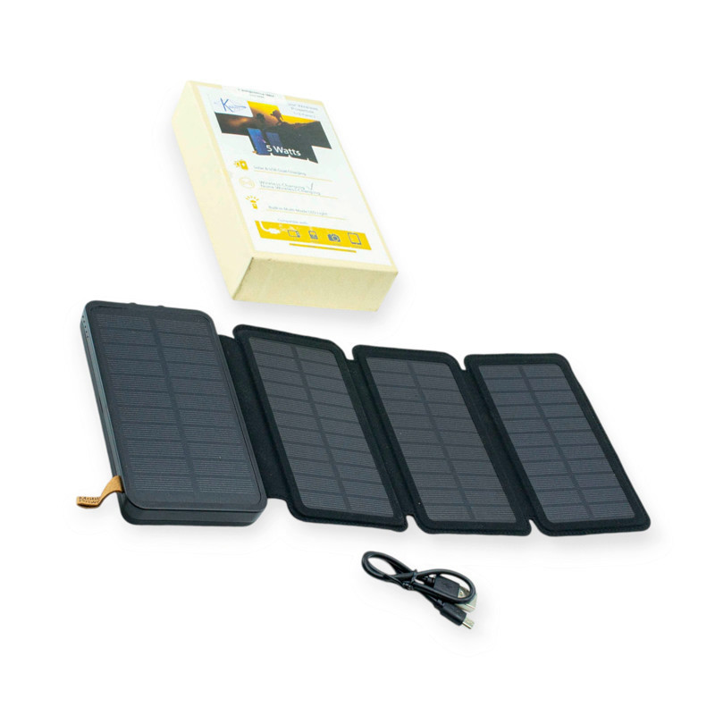 Повербанк 20000 mAh плюс 4 солнечные панели, 2 USB выход, заряд через MicroUSB Мукачево - изображение 1
