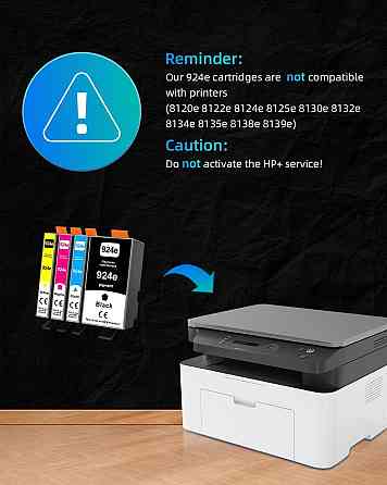 Картриджі для принтера KINGJET 924 HP 924 для HP OfficeJet 8120e 8122e 8124e 8125e OfficeJet Pro 8130e/8132e/8134e/8138e Днепр