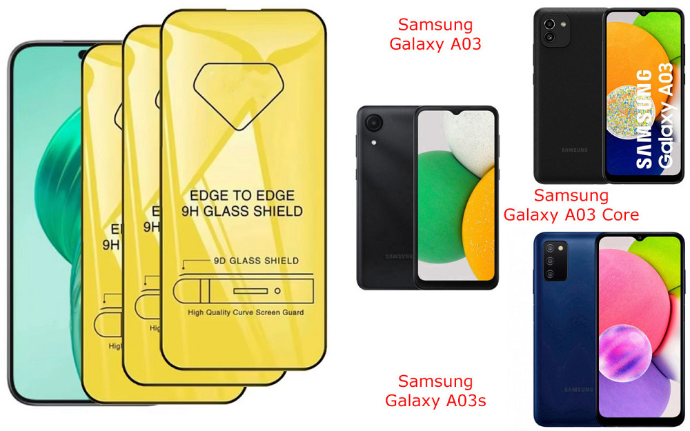 Защитное стекло DefenzoGlass для Samsung Galaxy A03, Galaxy A03 Core, Galaxy A03s – двойная прочность Киев - изображение 1