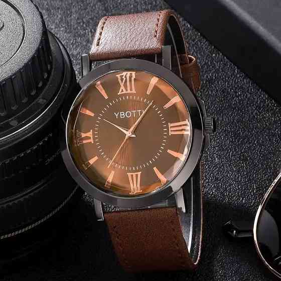Чоловічий подарунковий набір Urban Classic кварцовий годинник з ремінцем та браслети, набір аксесуарів для чоловіків коричневий Київ