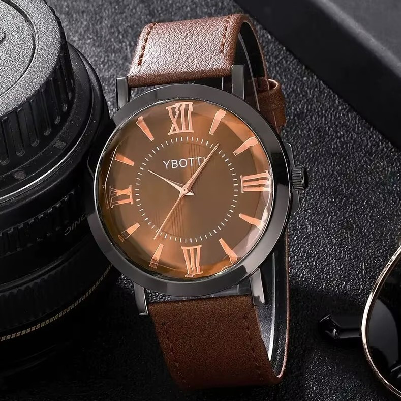Чоловічий подарунковий набір Urban Classic кварцовий годинник з ремінцем та браслети, набір аксесуарів для чоловіків коричневий Київ - фото 4
