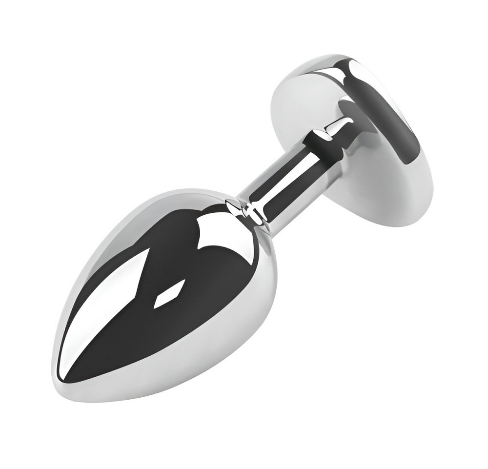 Анальна пробка з кристалом EGZO - Silver Heart Plug Rainbow size S Sex Aura Київ - фото 3