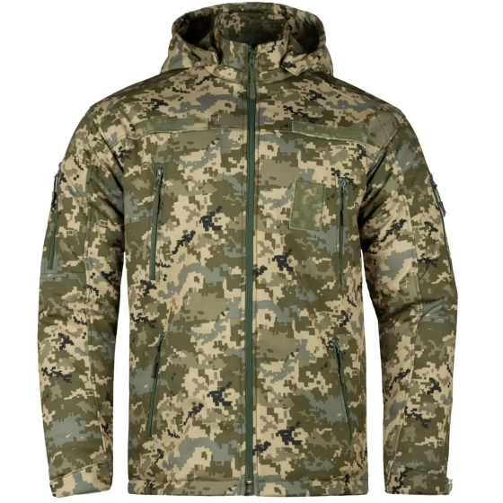 Чоловіча зимова куртка теплозберігаюча SoftShell Max-Heat ММ-14 з капюшоном (Піксель ЗСУ) XXL Вінниця
