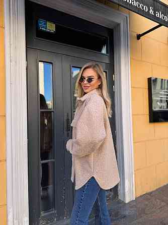 Жіноча тепла оверсайз сорочка на кнопках альпака барашек Одеса