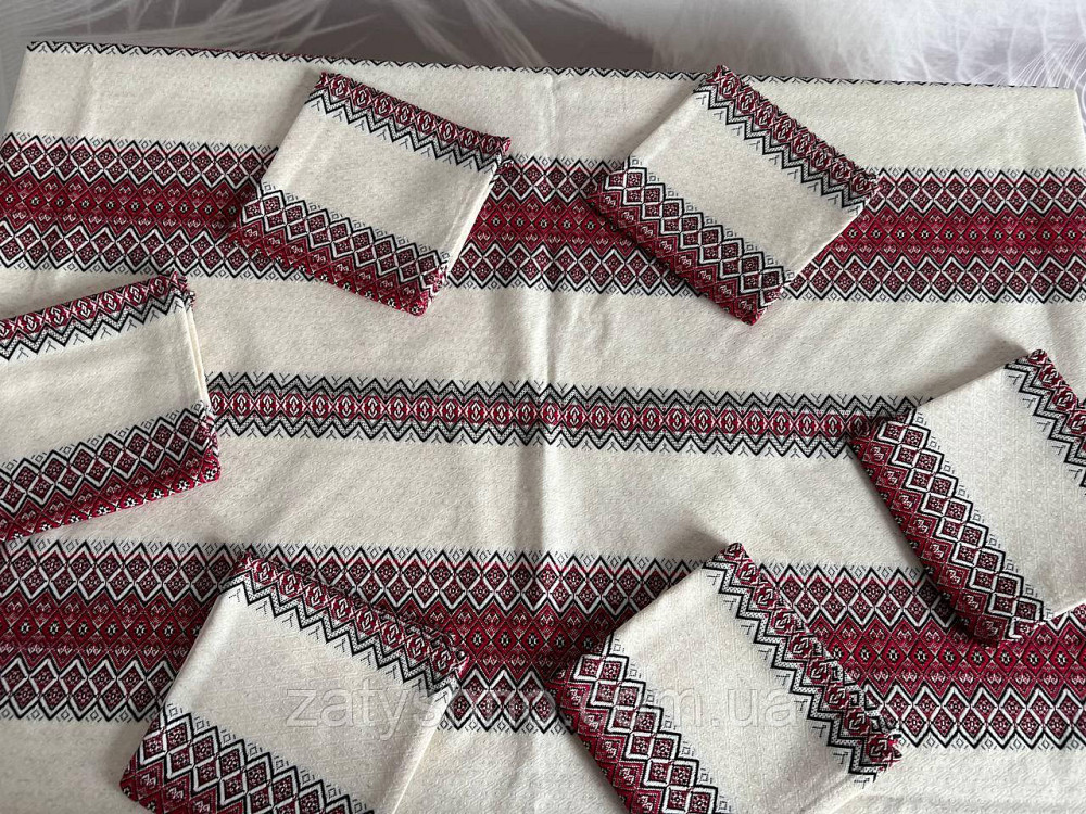 Ошатна вишита скатертина з серветками Київ - фото 5