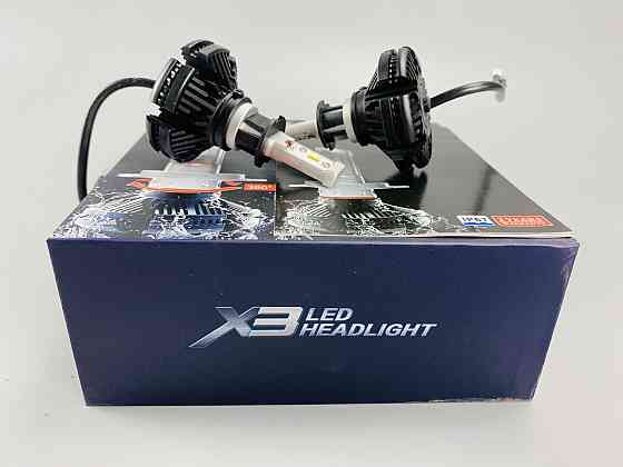 X3 Лампа світлодіодна цоколь H1 (к-кт 2 шт) 12/24V, 50W, 4000Lm + вентилятор (авиац. алюмін. профілю.) Мукачево