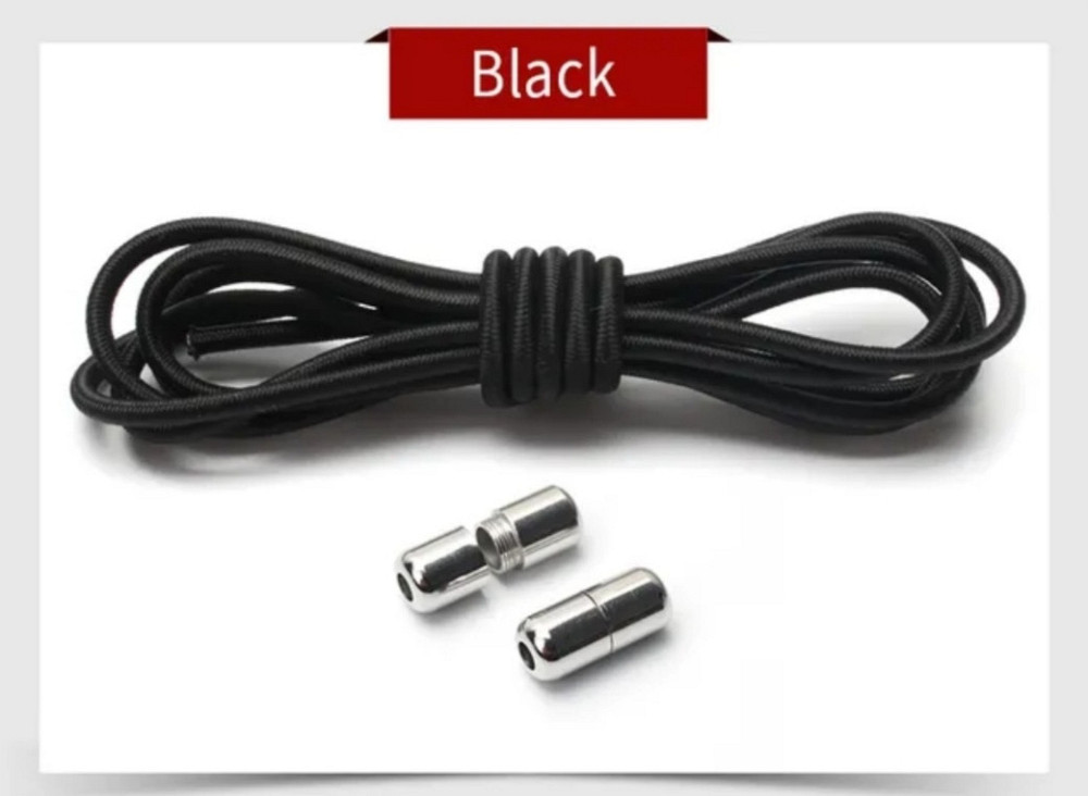 Шнурки еластичні з циліндричною застібкою Чорний Смела - изображение 1