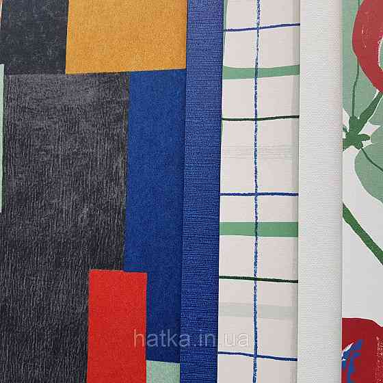 Шпалери флізелінові еко Khroma Zoom Goja 0.53х10.05 м абстракція геометрія червоний синій жовтий чорний білий Київ