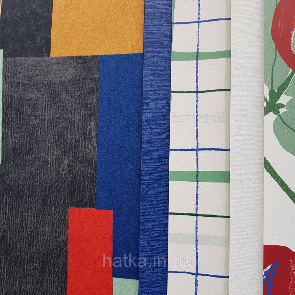 Обои флизелиновые эко Khroma Zoom Goja 0.53х10.05 м абстракция геометрия красный синий желтый черный белый Киев - изображение 3