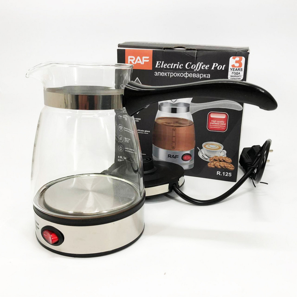 Турки для кофе RAF R.125 500мл 600 Вт, Турка с автоотключением, Турка бытовая электрическая HX-92 Львов - изображение 4