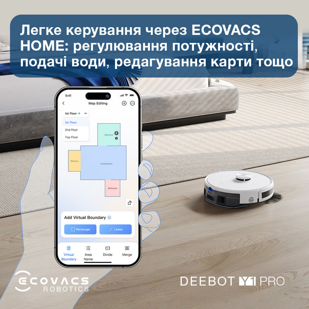 Робот-пилосос Ecovacs Deebot Ozmo Y1 Pro White (DLX34 White) ( 16794 ) Харків - фото 16
