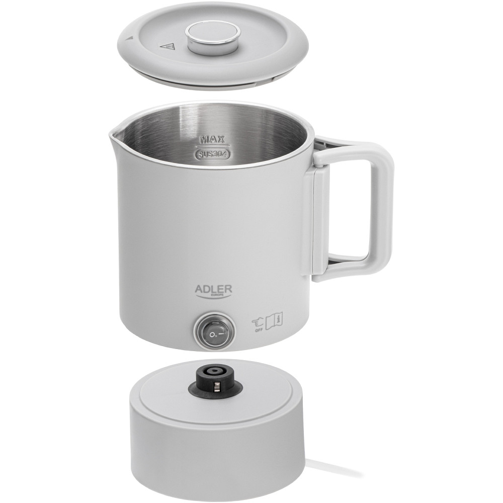 Електрочайник Adler AD 1388g дорожній 650Вт/ 0.8л/ подвійні стінки/ автовимкнення/сірий Вінниця - фото 8