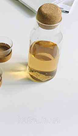 Пляшка скляна з корковою кришкою для води соку молока Olens "Cork" 650 мл для міцних напоїв Київ