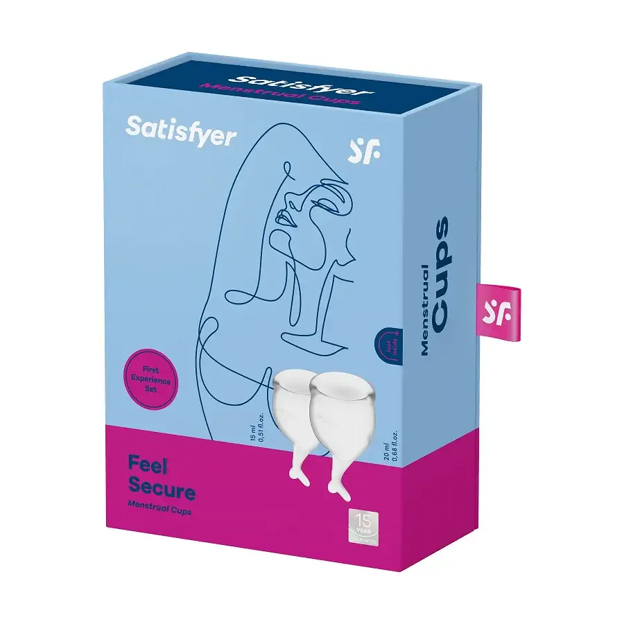 Набір менструальних чаш Satisfyer Feel Secure (transparent), 15мл і 20мл, мішечок для зберігання Львів - фото 4