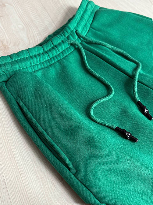 Штаны женские OLIVIA 2236 спортивные кюлоты укороченные на флисе зеленые, зеленый, L Киев - изображение 7