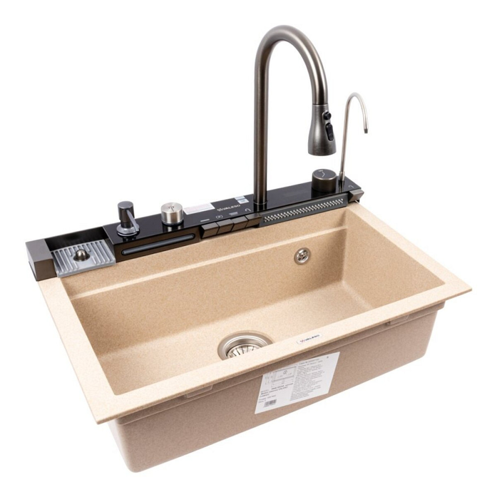 VALESO Гранітна мийка VALESO IRENA 6846 матова Сафарі Київ - фото 5