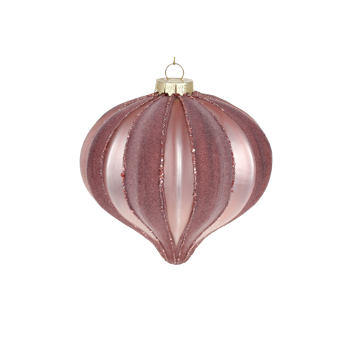 Ялинкова прикраса Рельєф 10см оксамитові смуги вечірня троянда БОНА ДИ Житомир