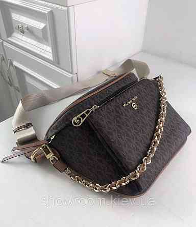 Жіноча сумка "бананка" на груди і на пояс MK Slater коричнева Київ