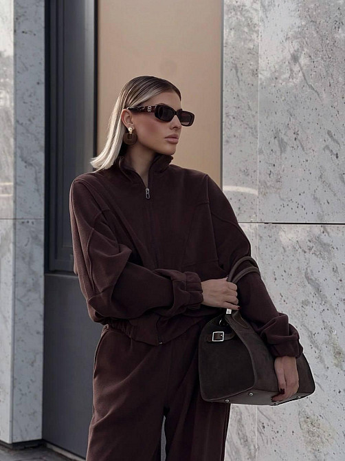 Жіночий стильний теплий флісовий костюм-двійка, двосторонній фліс-полос, 42/44 Одеса - фото 3