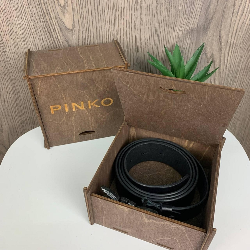 Шкіряний жіночий ремінь широкий стиль Пінко з пташками, пояс Pinko натуральна шкіра ( 23713 ) Харків - фото 8