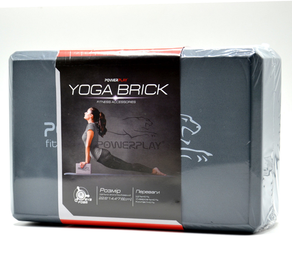 Блоки для йоги 2 шт. PowerPlay 4006 Yoga Brick EVA Сірі (пара) Луцк - изображение 10