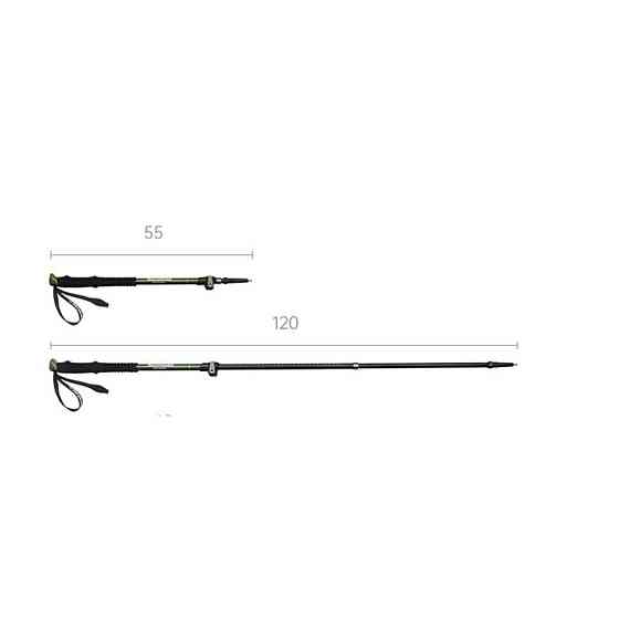 Трекінгова палиця 3-сек. Naturehike CNK2550DS010, 55-120 см, алюміній, зелена Киев