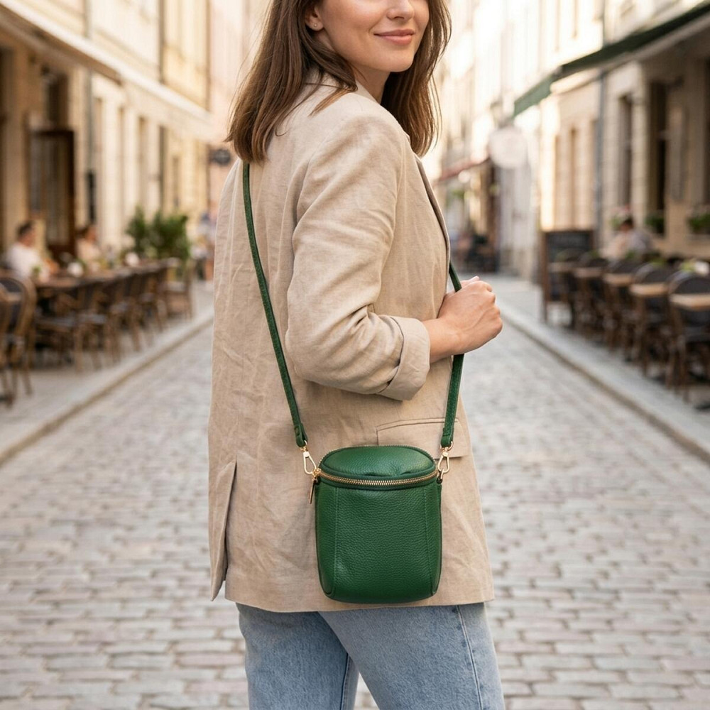 Интересная сумка для женщин из мягкой натуральной кожи Vintage 22341 Зеленая Киев - изображение 12