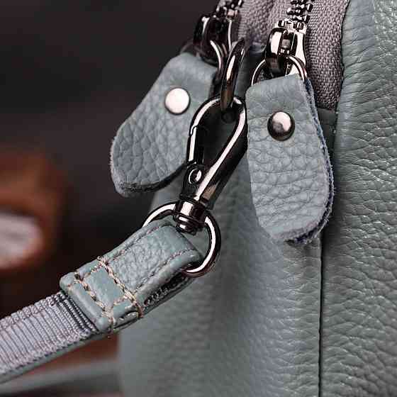 Жіноча повсякденна сумка на два відділення з натуральної шкіри Vintage 22280 Блакитна Київ