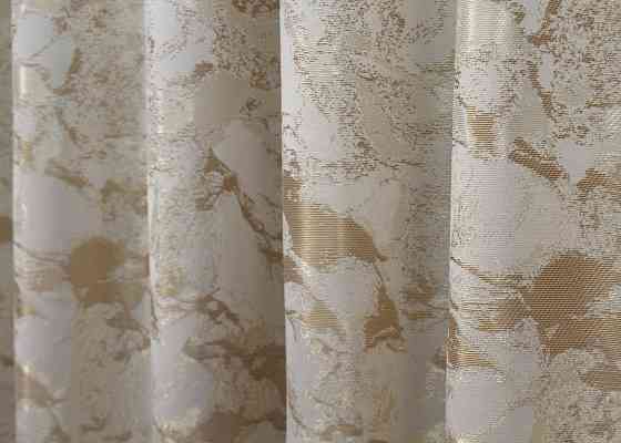 Комплект коротких штор VR-Textil Жаккард Мрамор Al3 № 1595ш Айвори с бежевым 145х170 см 2 шт (35-0241) Киев