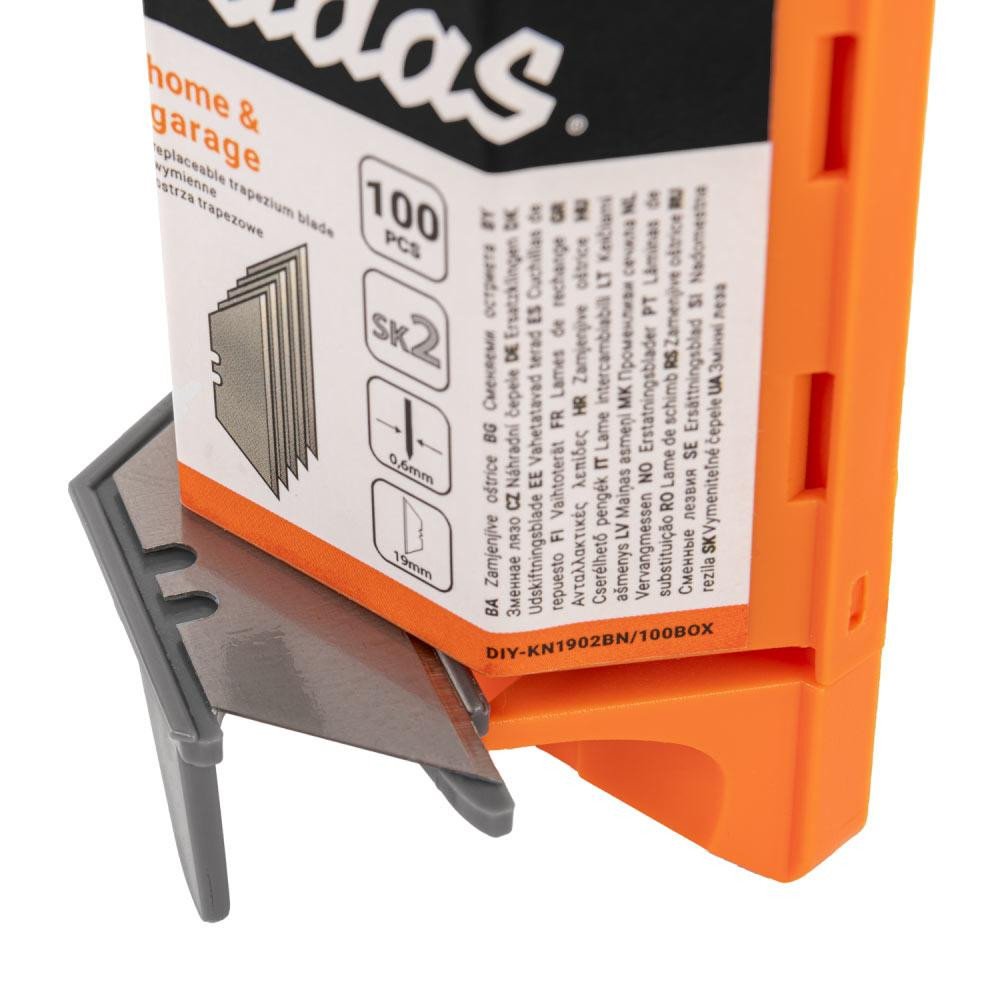 Змінні трапецієподібні леза 19 мм NEUTRAL в пластиковому магазині з подачею, 100 шт., DIY-KN1902BN/100BOX Київ - фото 2