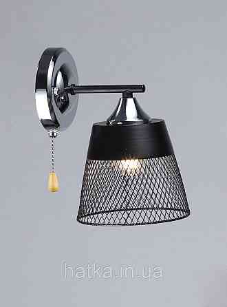 Бра настінне 1-плафонне VALESO K2324/1W Метал E27 Чорний + Хром Київ