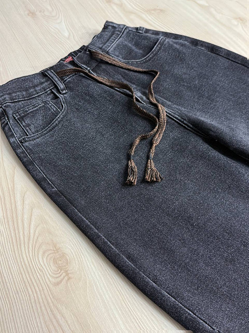 Джинсы женские Vanver 82219 Mom Baggy бананы на резинке стрейчевые черные, черный, З2, 32, 90 см, 116 см Киев - изображение 2