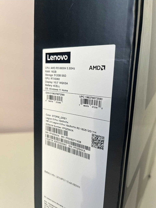 Новый Legion 5 PRO16"2k 165Hz SSD 512Gb 16Gb Ryzen 5 6600H 3060 140W Харків - фото 4