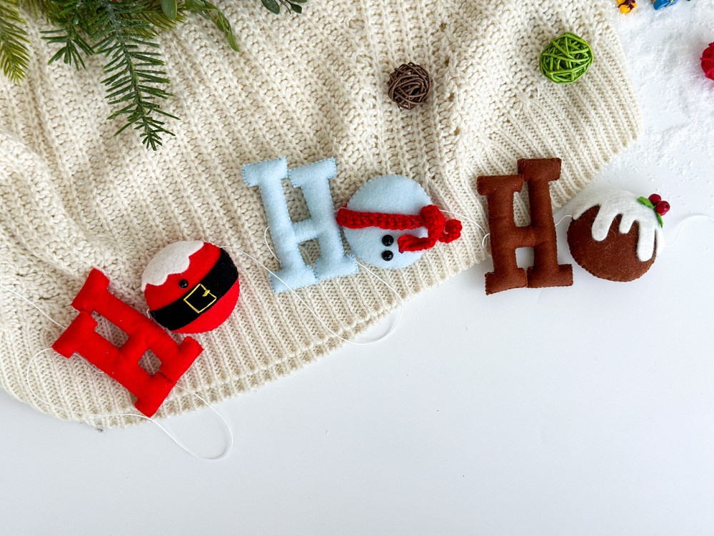 Новогодняя герлянда из фетра ручной работы - НО-НО-НО Киев - изображение 1