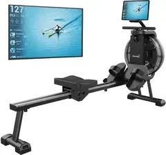 Требний тренажер Skandika Wioślarz Stacjonarny Wodny Mora Ze Zbiornikiem 90°, Wyświetlaczem Lcd, Do 150Kg Czarne Київ - фото 1