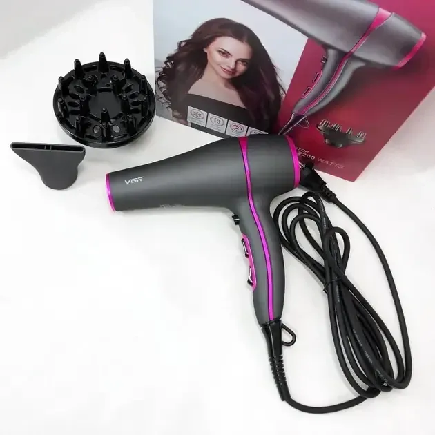 Фен для волос VGR V-402 от сети 220В, насадка диффузор и концентратор, 2 скорости, холодный обдув Одесса - изображение 8