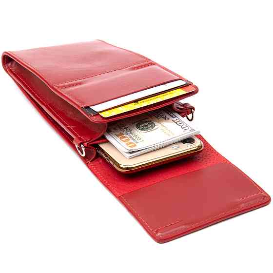 Жіноча шкіряна сумка-гаманець GRANDE PELLE 11441 Червоний Київ