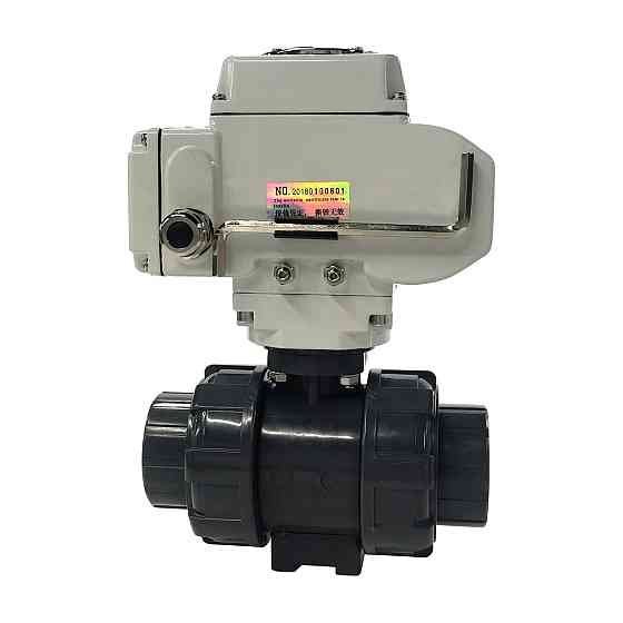 Кран шаровой с электроприводом ПВХ Aquaviva d75 мм под клей Киев