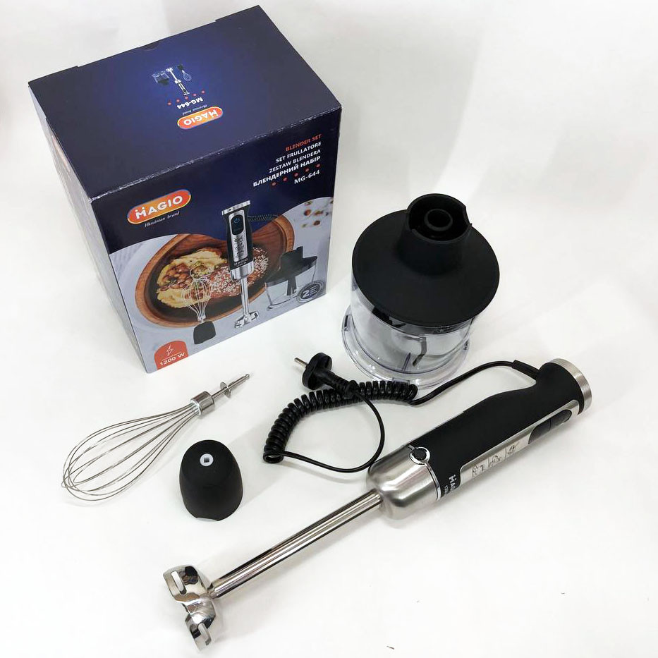 Занурювальний блендер з подрібнювачем MAGIO, Портативний блендер для смузі Кухонний з терками UN-37 Львів - фото 13