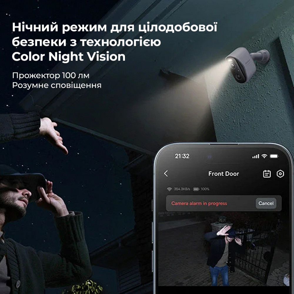 IP-камера відеоспостереження Baseus Security N1 Outdoor Camera 2K White Київ - фото 8