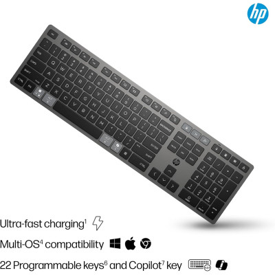 Клавиатура HP 720 Multi-Device Rechargeable Wireless/Bluetooth UA Black (9T5B1AA) Винница - изображение 11