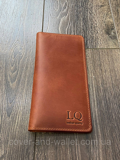 Коричневий гаманець купюрник ручної роботи з натуральної шкіри LQ Leather Київ - фото 5